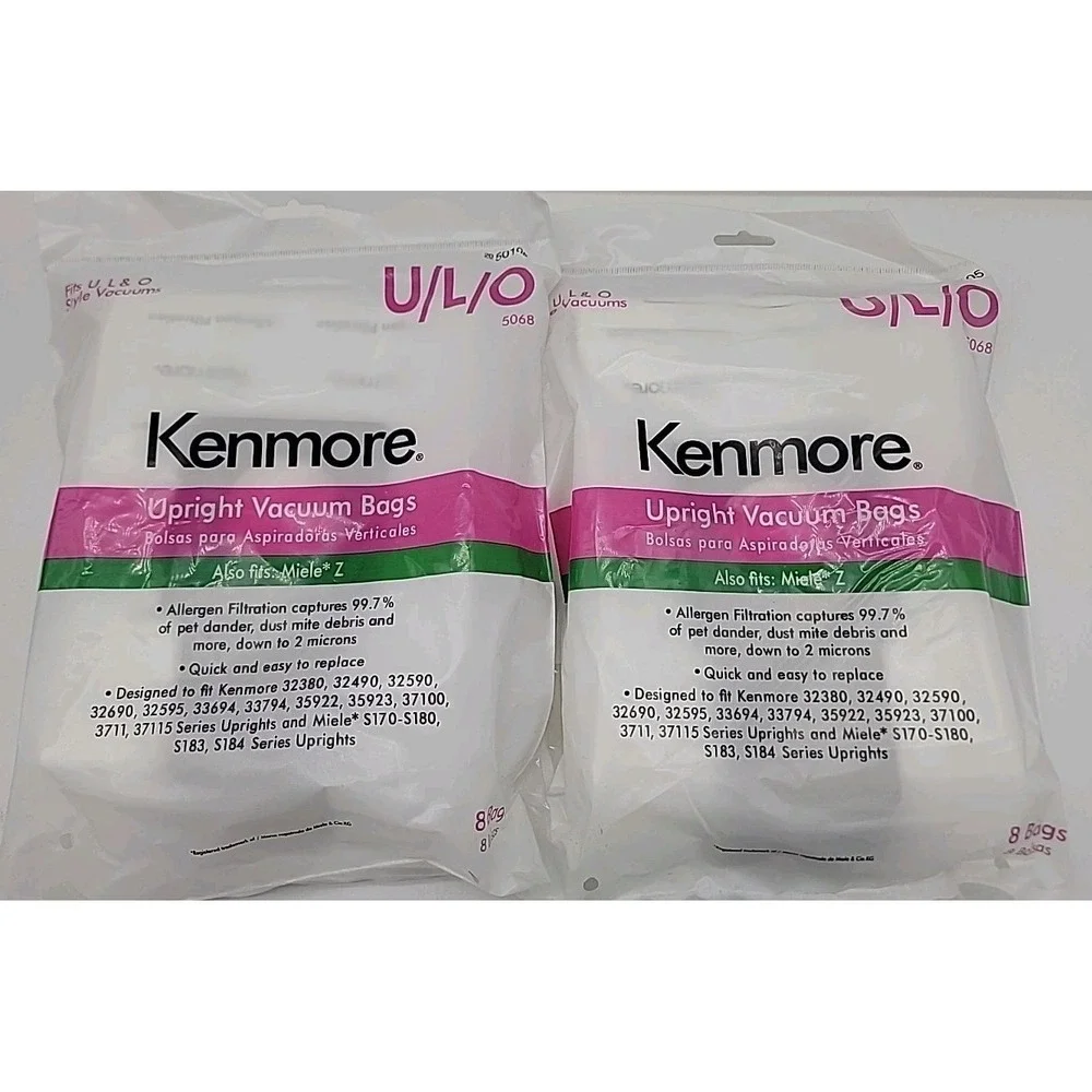 16 OEM Kenmore U L O Upright Vacuum Cleaner Bags Allergen 50105 50688 50690 5068